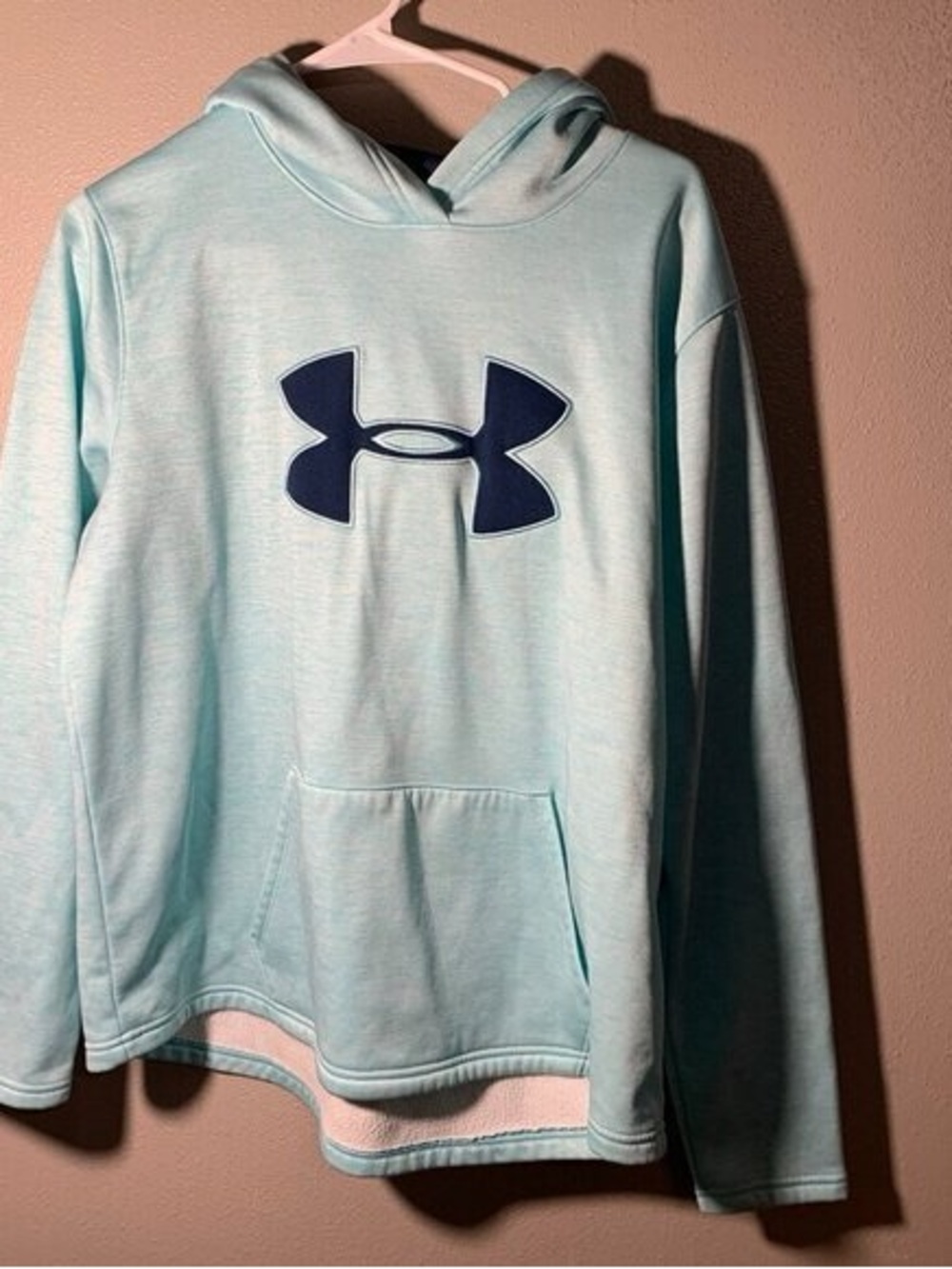 Under Armour Women's XL Pullover Hooded Sweatshirt - Seafoam Green/Navy Blue
